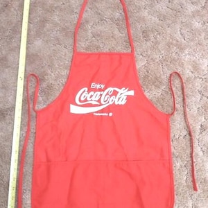 New 1980&#39;s Vintage COCA COLA / COKE Bib Apron with two pockets - Brand New Coca-Cola Apron - Very Rare!