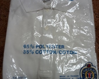 New 1980's FOSTER'S LAGER BEER White Golf Shirt - Brand New In Package ! Embroidered Fosters Logo