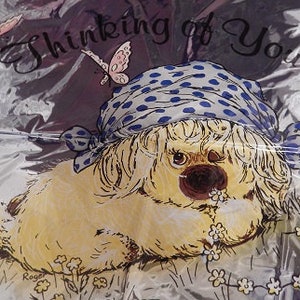 Vintage WOOFITS / WOOFIT Dog 18 Mylar / Helium BALLOON 1980's New / Unused Thinking of You Rare image 2