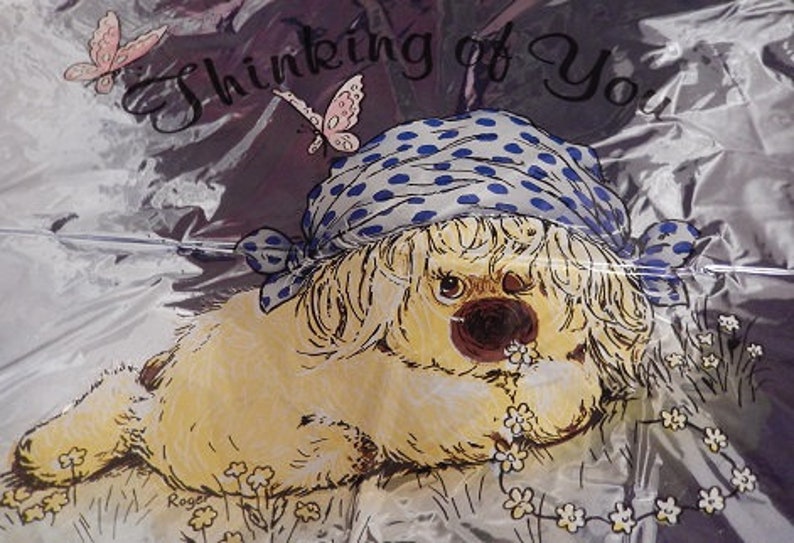 Vintage WOOFITS / WOOFIT Dog 18 Mylar / Helium BALLOON 1980's New / Unused Thinking of You Rare image 2