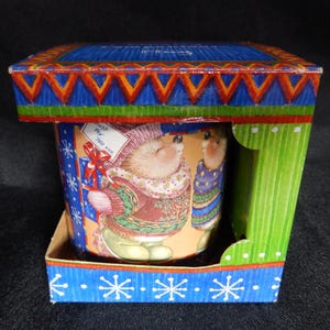 Rare COUNTRY COMPANIONS Mug - Brand New In Box - Christmas / Winter Gift Giving Hedgehog Pattern - Gordon Fraser - Vintage - NIB Coffee Tea