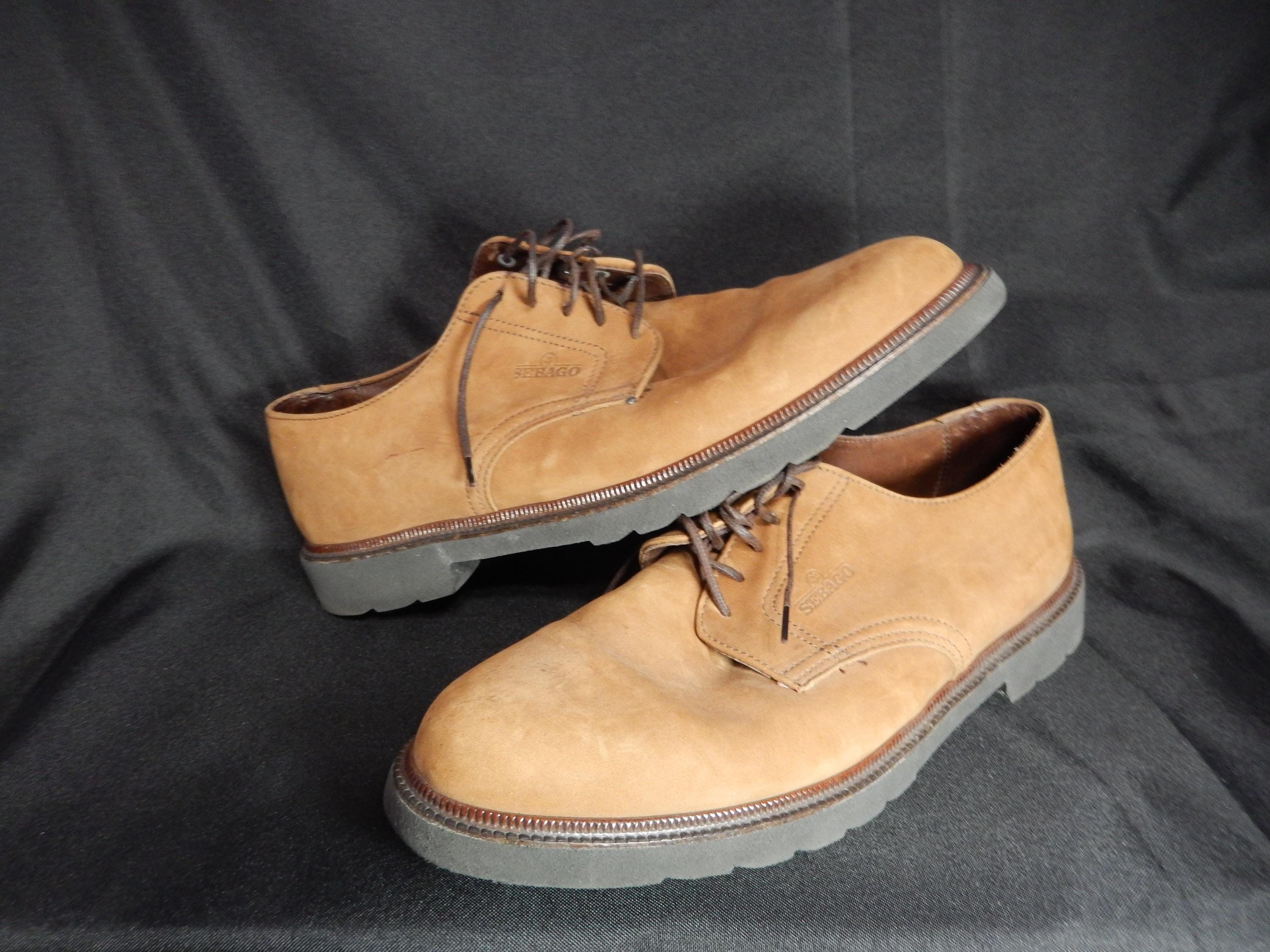 SEBAGO OXFORD Tan Brush Suede Leather Casual Dress Shoes  display picture 2