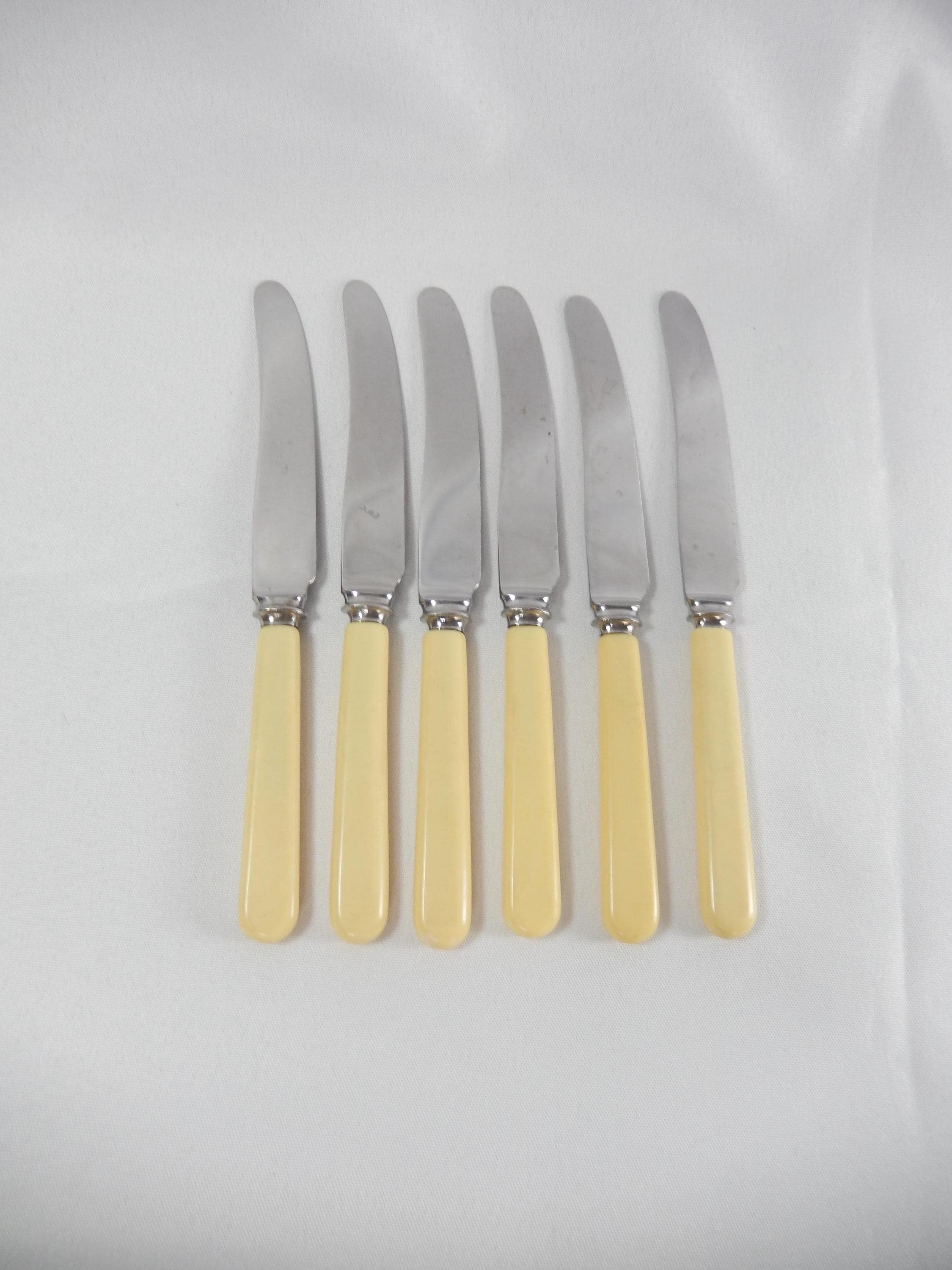 【James Ryals】 キングスパターン ディナーナイフ / フォーク 6 Vtg JAMES RYALS Sheffield England Firth Stainless Dessert
