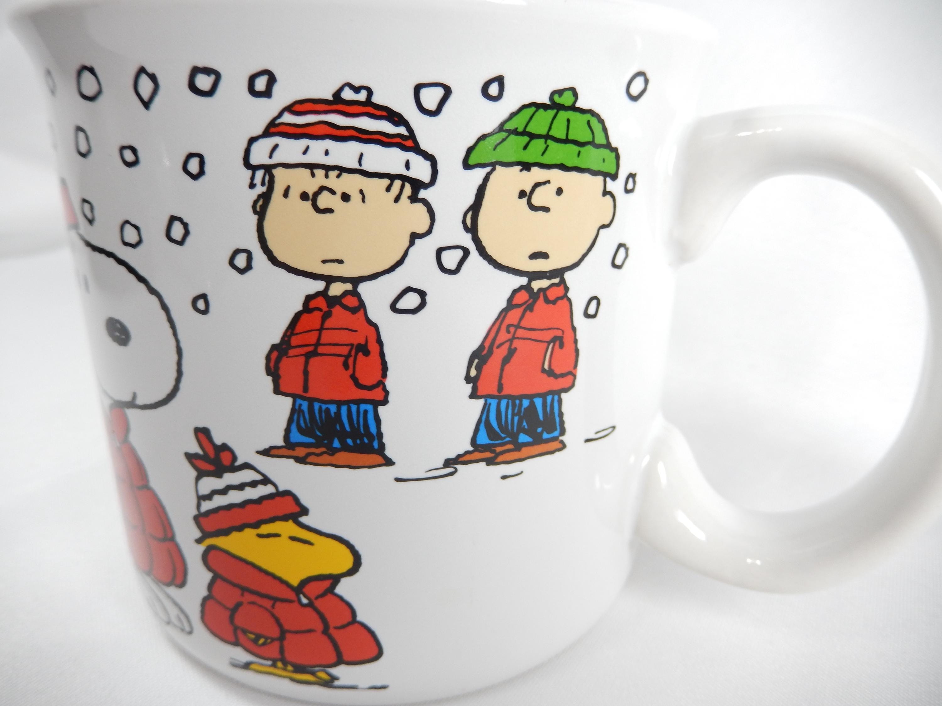 Rare SNOOPY PUFFER Jacket MUG - Peanuts Gang Woodstock Charlie Brown Linus  - Large Christmas Winter Coffee / Tea Cup - Snowing Scene New - Etsy