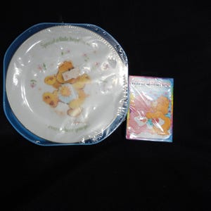SEALED CARE BEARS Porcelain Plate & Deck of Playing Cards - Rare Funshine Bear "Spread a Little Happiness Everywhere You Go" - Japan