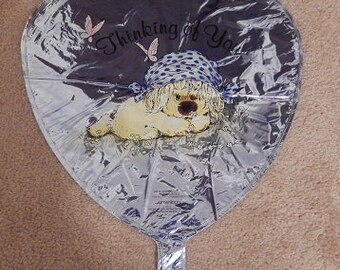 Vintage WOOFITS / WOOFIT Dog 18" Mylar / Helium BALLOON - 1980's New / Unused - Thinking of You - Rare