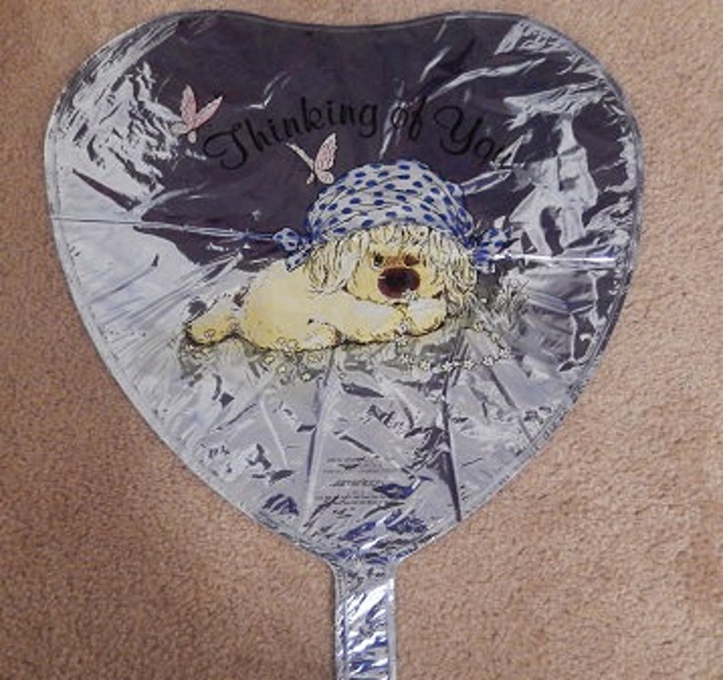 Vintage WOOFITS / WOOFIT Dog 18 Mylar / Helium BALLOON 1980's New / Unused Thinking of You Rare image 1