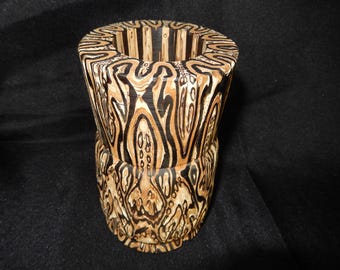New Zealand PONGA WOOD VASE - Handmade From Mamaku Tree Fern - 5.5