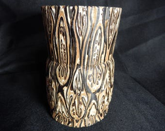 New Zealand PONGA WOOD VASE - Handmade From Mamaku Tree Fern - 5.5