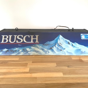 Vintage Busch Beer Pool Table Light, Snow Mountain Graphics, Anheuser-Busch Sign