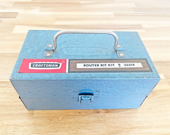 Craftsman Router Box Vintage Sears Craftsman Blue Metal Router Bit Box Case With Some Tools ...