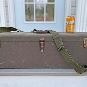 Vintage XL 32&quot; Kennedy Toolbox with Tray, Wood Insert, and Shoulder Strap
