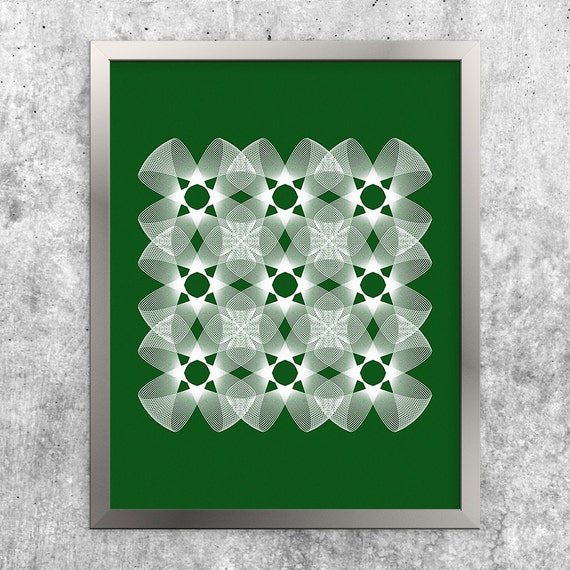 Green Geometric Art Abstract Art Print Home Decor Printable | Etsy