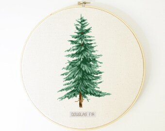 Pine tree cross stitch pattern Christmas tree Spruce tree | Etsy