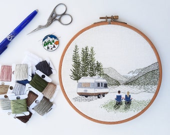 RV Life hand embroidery pattern - PDF - Instant download