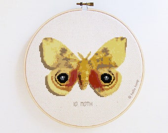 Moth cross stitch pattern - Io Moth - PDF - Instant download