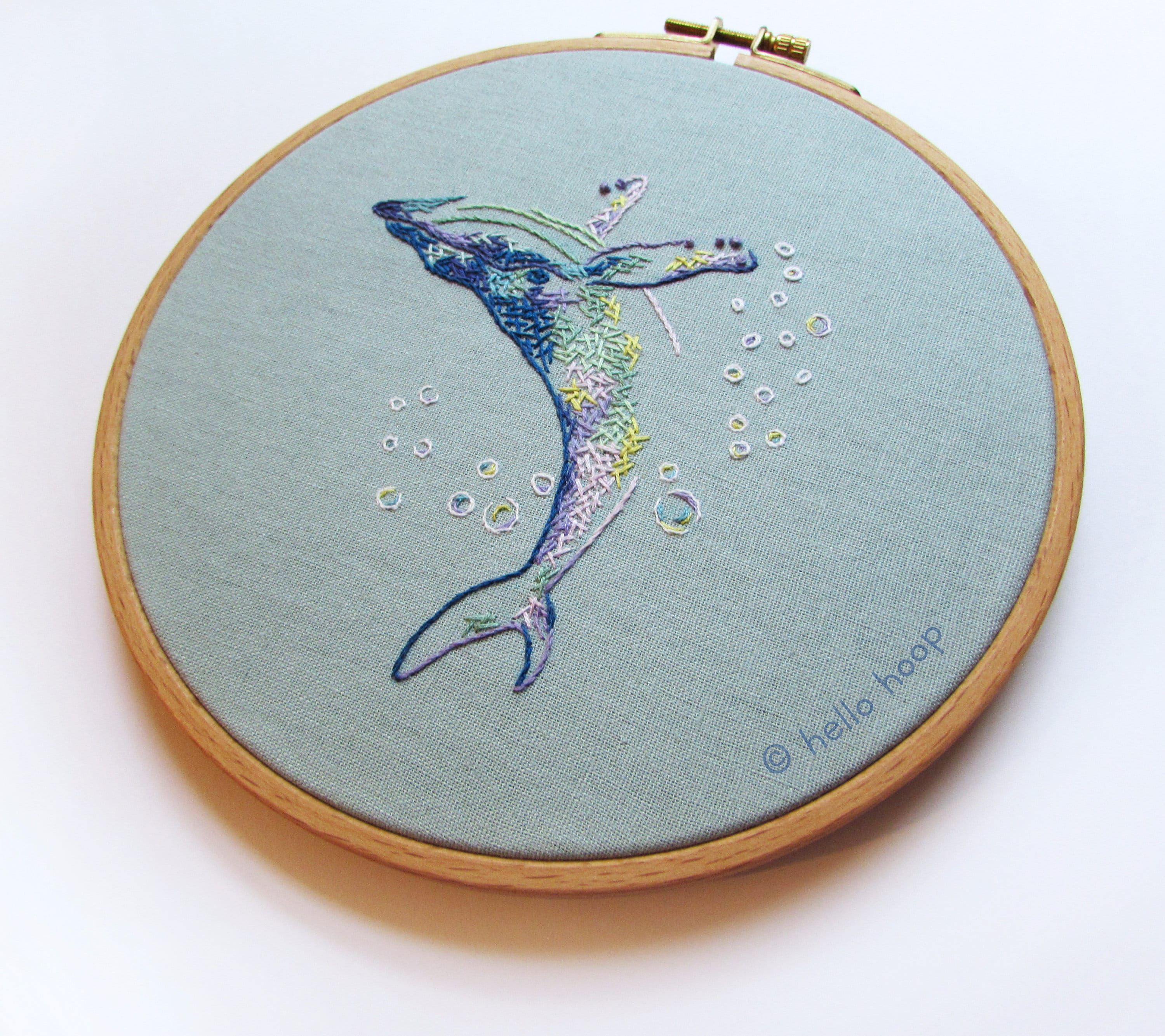 Humpback Whale Embroidery Pattern Rainbow Whale PDF - Etsy