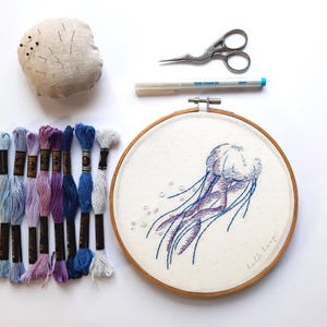 Jellyfish Embroidery Pattern - Marine Animal - PDF - Instant download