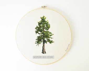 Western Red Cedar Tree Cross Stitch Pattern (PDF)