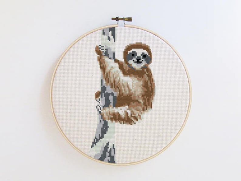 Sloth Cross Stitch Pattern PDF Instant Download | Etsy