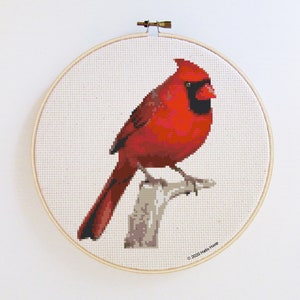 Cardinal cross stitch pattern - birds embroidery - PDF - Instant download
