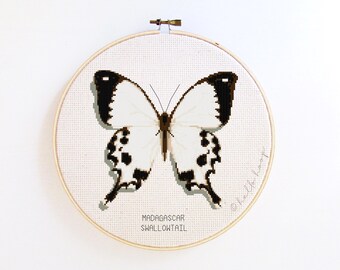 Butterfly cross stitch pattern - Madagascar Swallowtail  -  PDF  Instant download