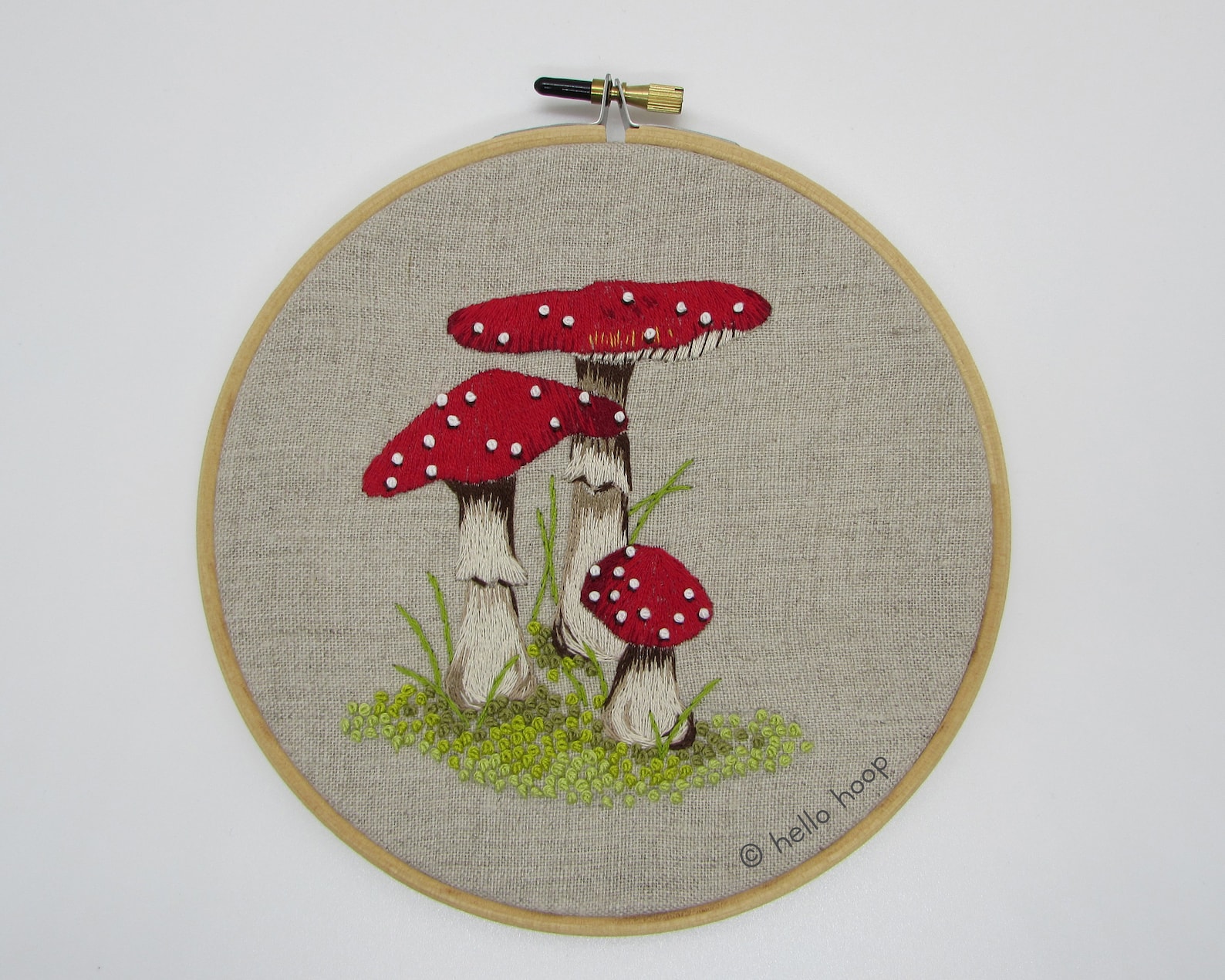 Mushrooms hand embroidery pattern Thread painting DIY Etsy