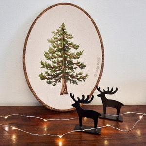 Pine Tree Christmas Tree hand embroidery pattern - Thread painting DIY - PDF Instant download