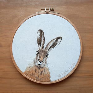 Wild Hare Embroidery Pattern: Thread Painting Guide (PDF Download) image 2