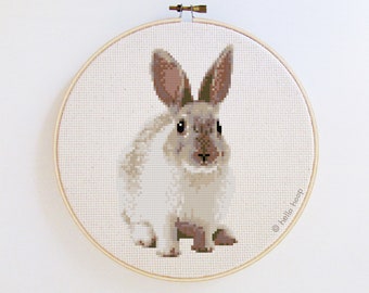 Rabbit - Woodland animal cross stitch pattern - PDF Instant download