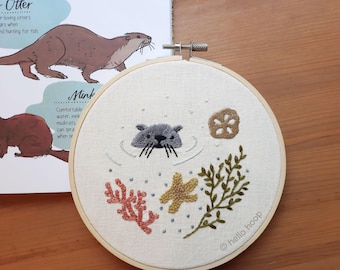 Sea Otter embroidery pattern - PDF - Instant download