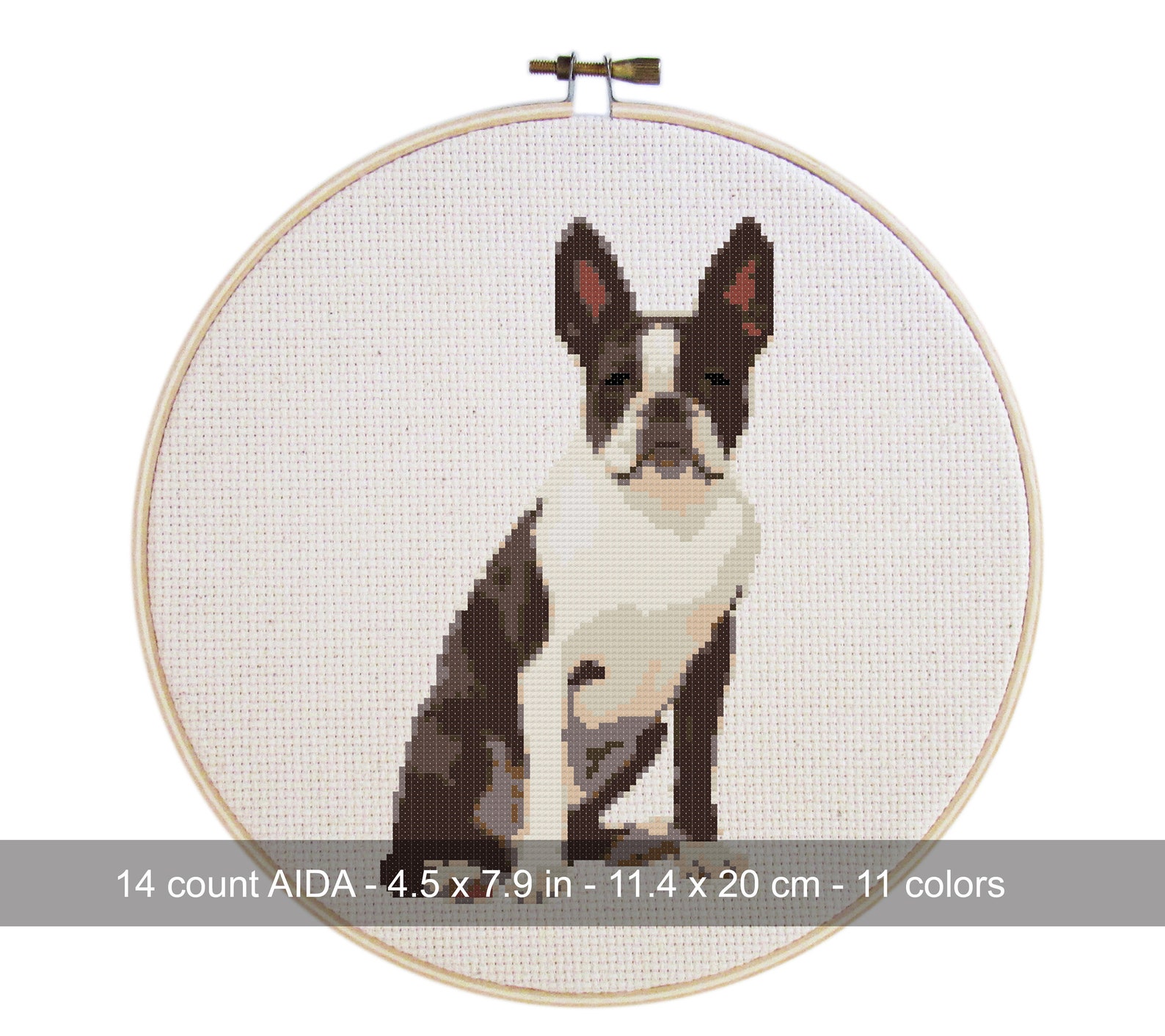 Boston Terrier Dog Cross Stitch Pattern PDF Instant Etsy