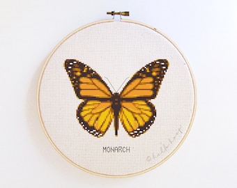 Monarch butterfly cross stitch pattern - PDF - Instant download