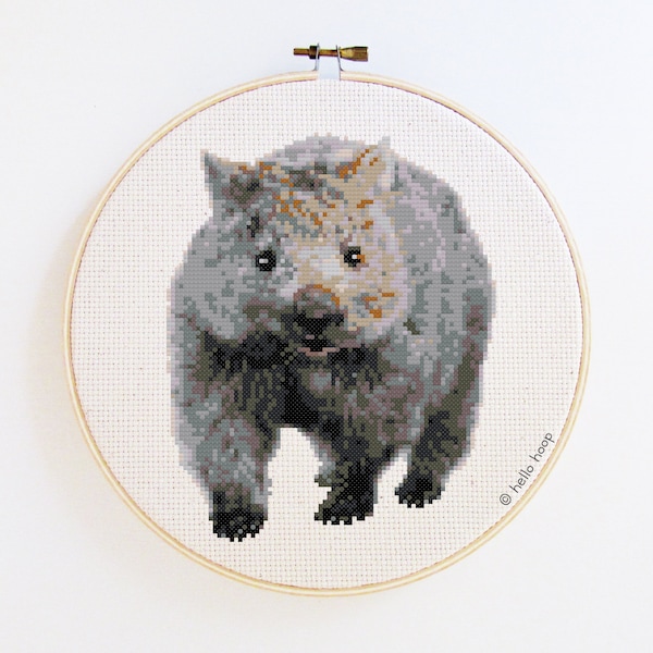 Wombat cross stitch pattern - Australian animals - PDF - Instant download