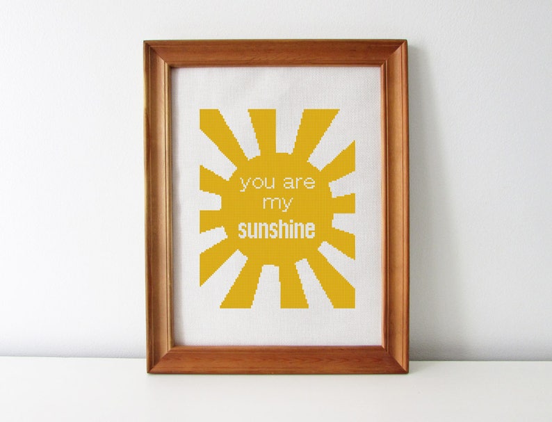You are my sunshine cross stitch pattern nursery decor | Etsy