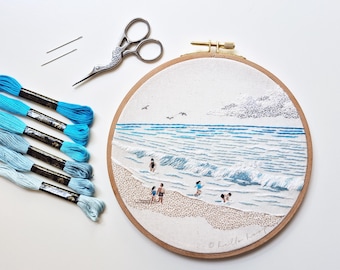 The Beach hand embroidery pattern - PDF - Instant download