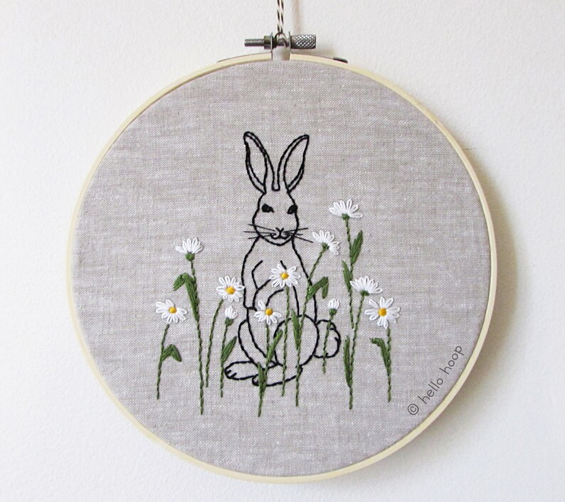 Easter Bunny Hand Embroidery Pattern - PDF - Instant Download - Etsy