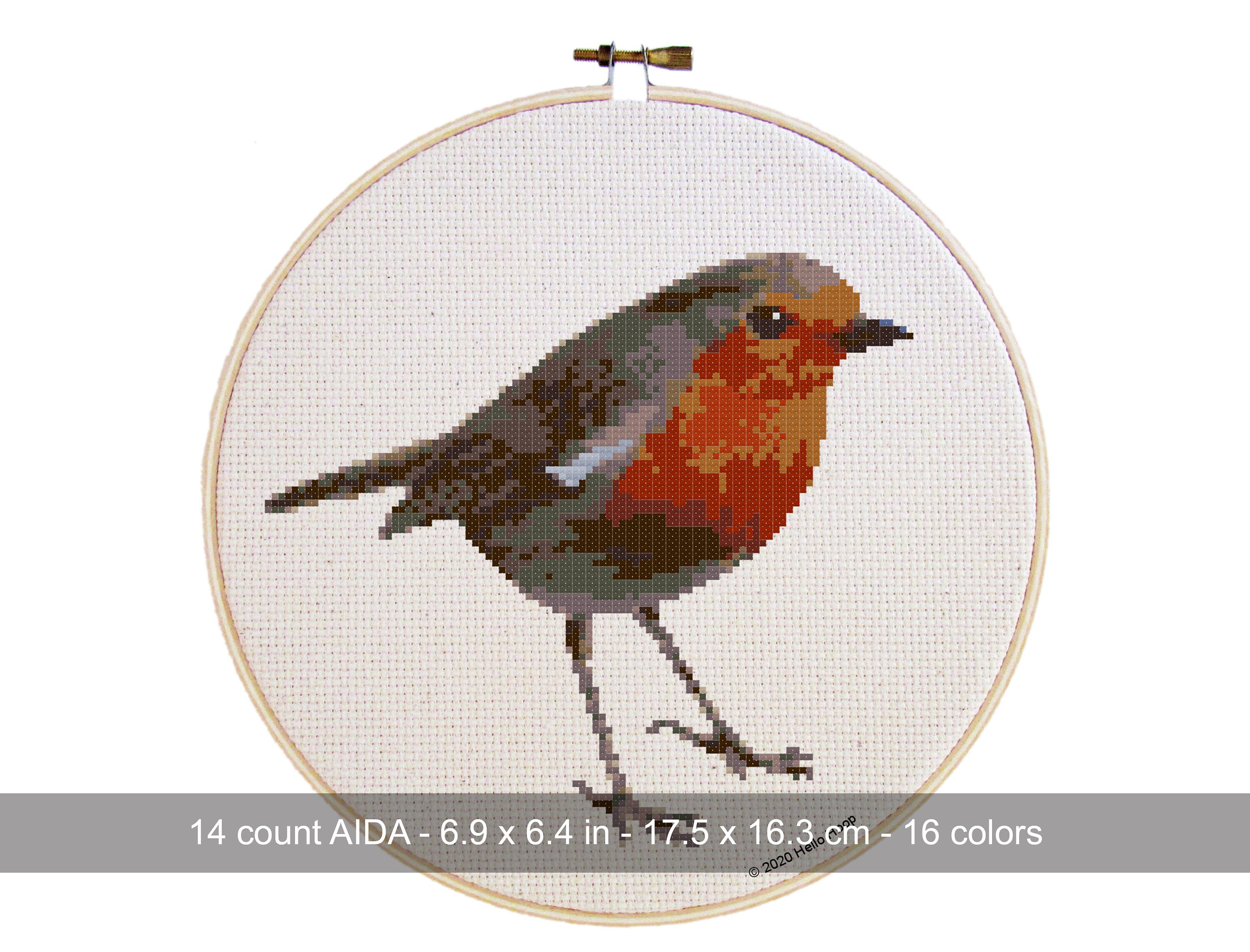 Robin Cross Stitch Pattern Birds Embroidery PDF Instant | Etsy