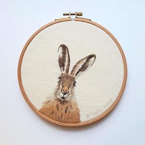 Wild Hare Embroidery Pattern: Thread Painting Guide (PDF Download) image 3