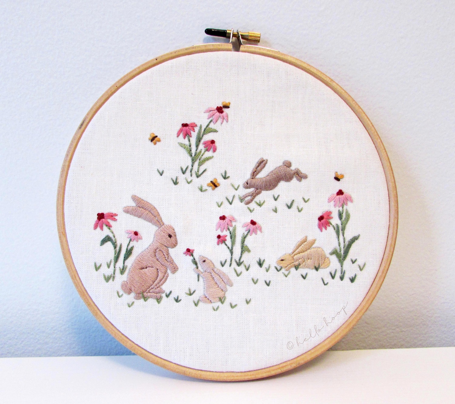 Spring Bunnies Hand Embroidery Pattern - Easter Embroidery - PDF ...