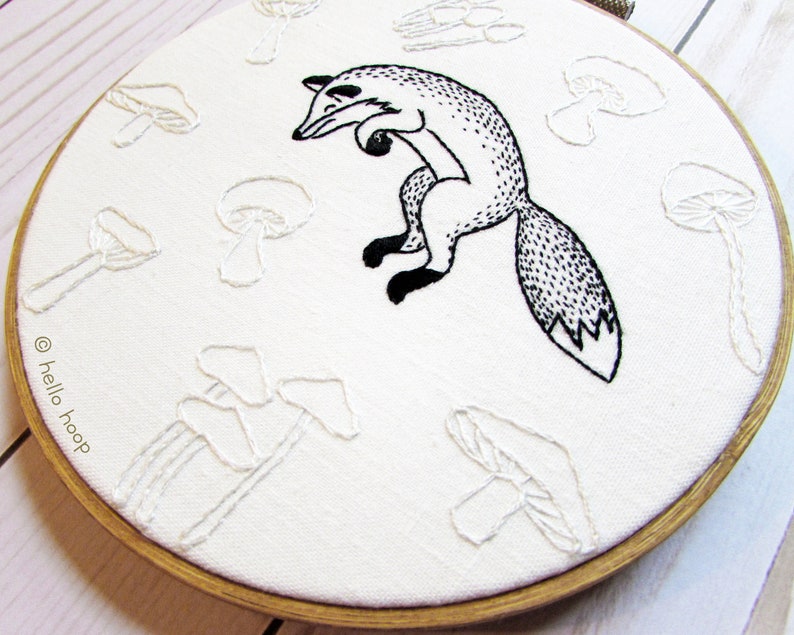 Happy Fox Hand Embroidery Pattern - Jumping Fox - PDF - Instant ...
