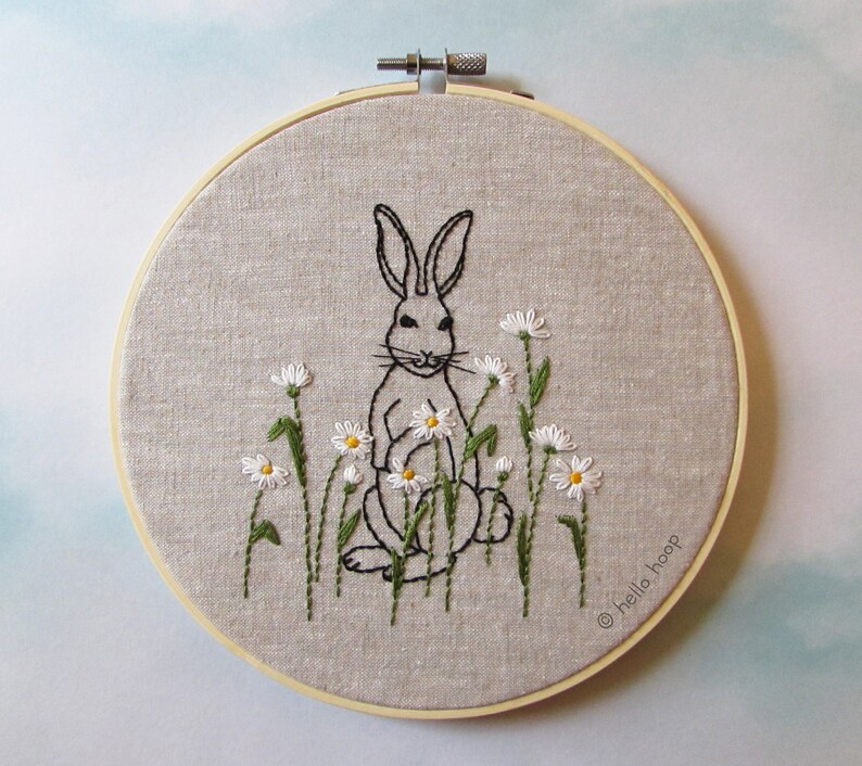 Easter Bunny Hand Embroidery Pattern - PDF - Instant Download - Etsy