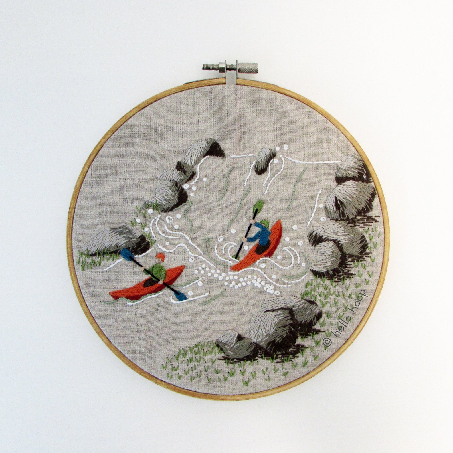 Kayaking Hand Embroidery Pattern PDF Instant Download - Etsy