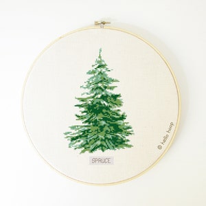 Pine tree cross stitch pattern, Christmas tree, Spruce tree, botanical cross stitch, PDF  Instant download