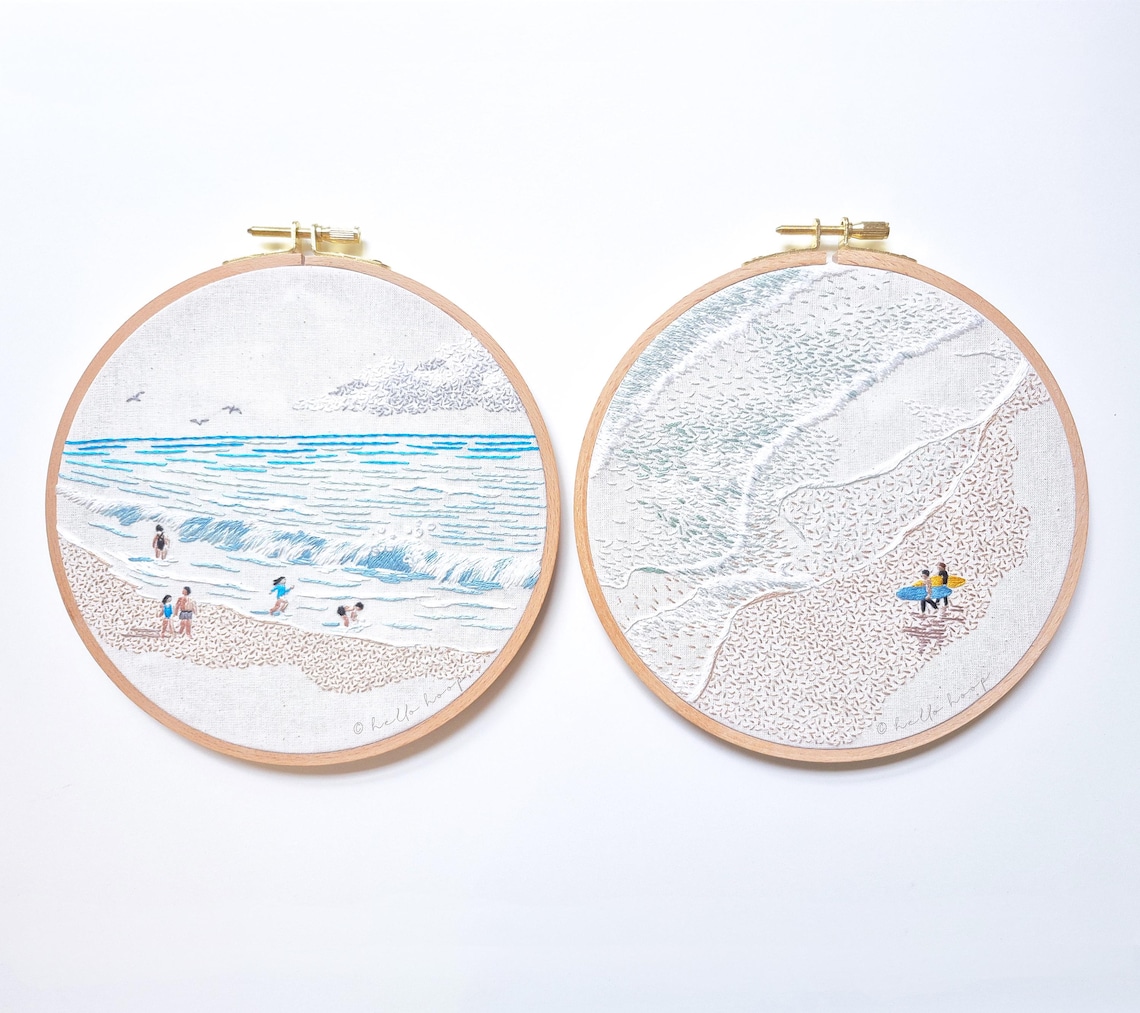 The Beach Hand Embroidery Pattern - PDF - Instant Download - Etsy