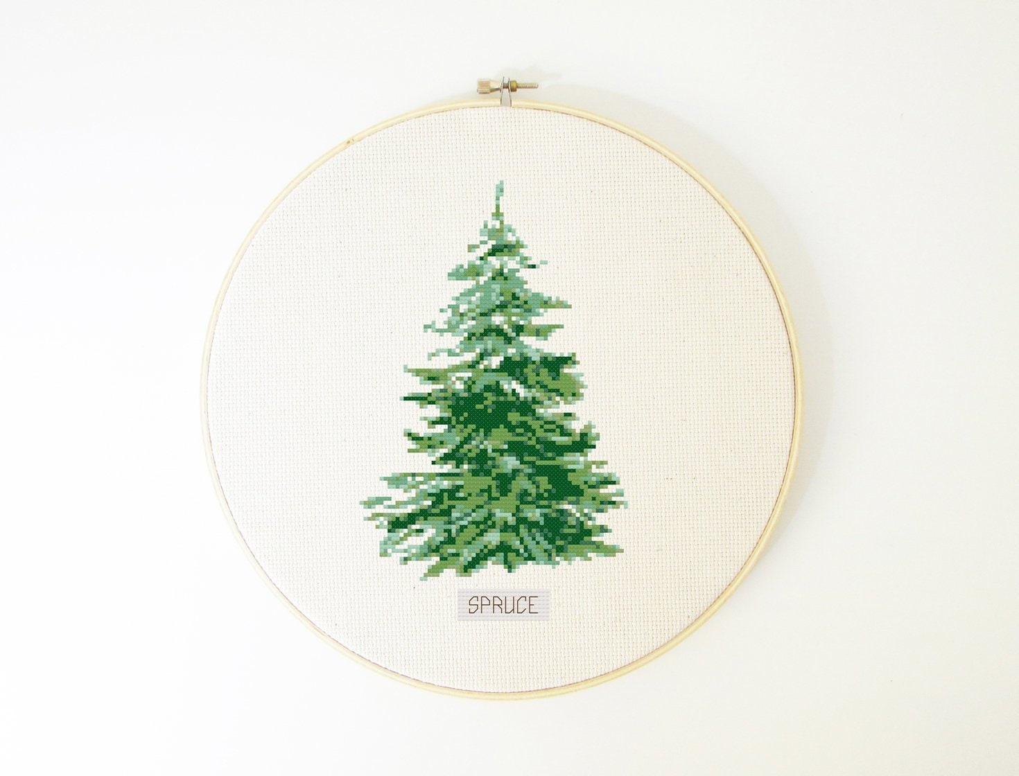 Pine tree cross stitch pattern Christmas tree Spruce tree Etsy