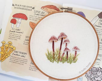 Mushroom Embroidery Pattern: Thread Painting Guide (PDF Download)