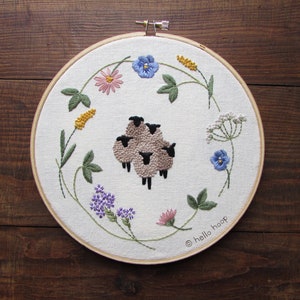 Spring sheep hand embroidery pattern PDF Instant download image 2