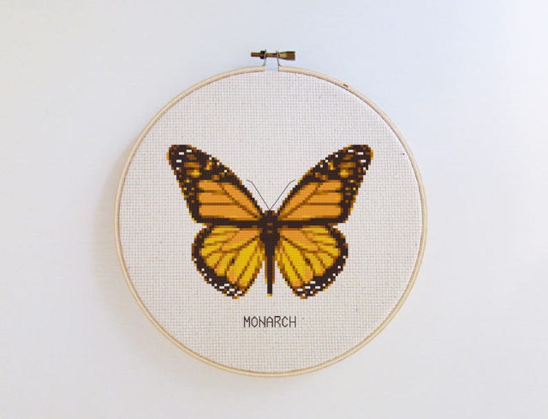 Monarch butterfly cross stitch pattern PDF Instant | Etsy
