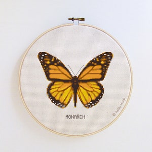 Monarch butterfly cross stitch pattern - PDF - Instant download